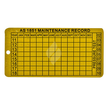 Aluminium Maintenance Tags supplied by Twipake